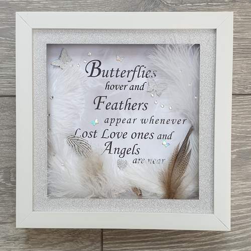 butterflies & feathers led frame