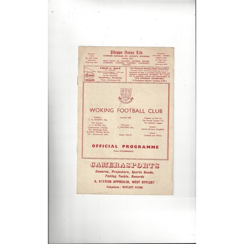 1966/67 Woking v Barking Football Programme