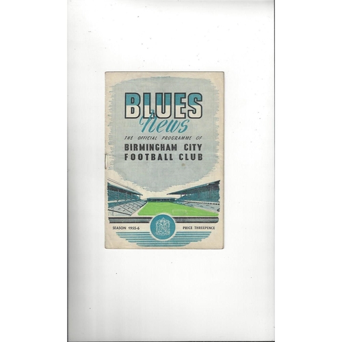 1955/56 Birmingham City v Blackpool Football Programme + insert