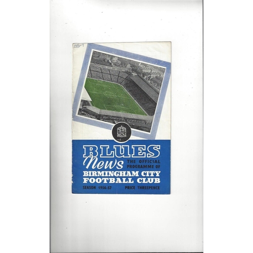 1956/57 Birmingham City v Blackpool Football Programme