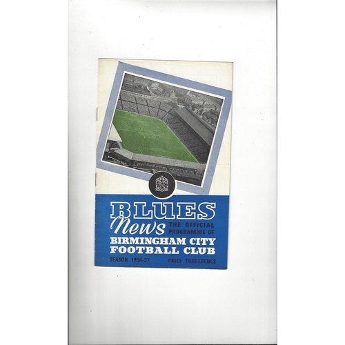 1956/57 Birmingham City v Nottingham Forest Football Programme