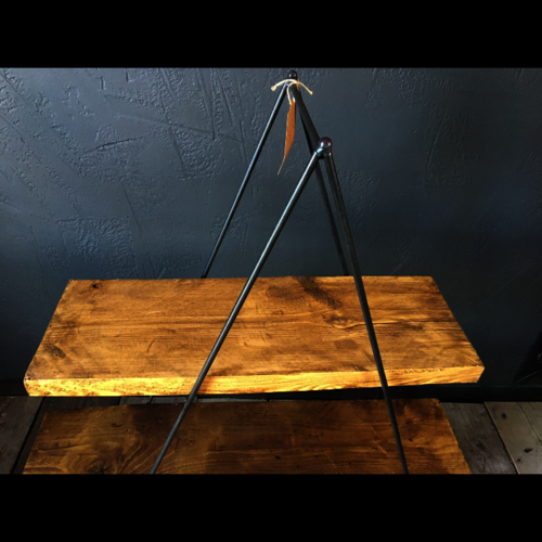 A-frame rustic wooden shelves