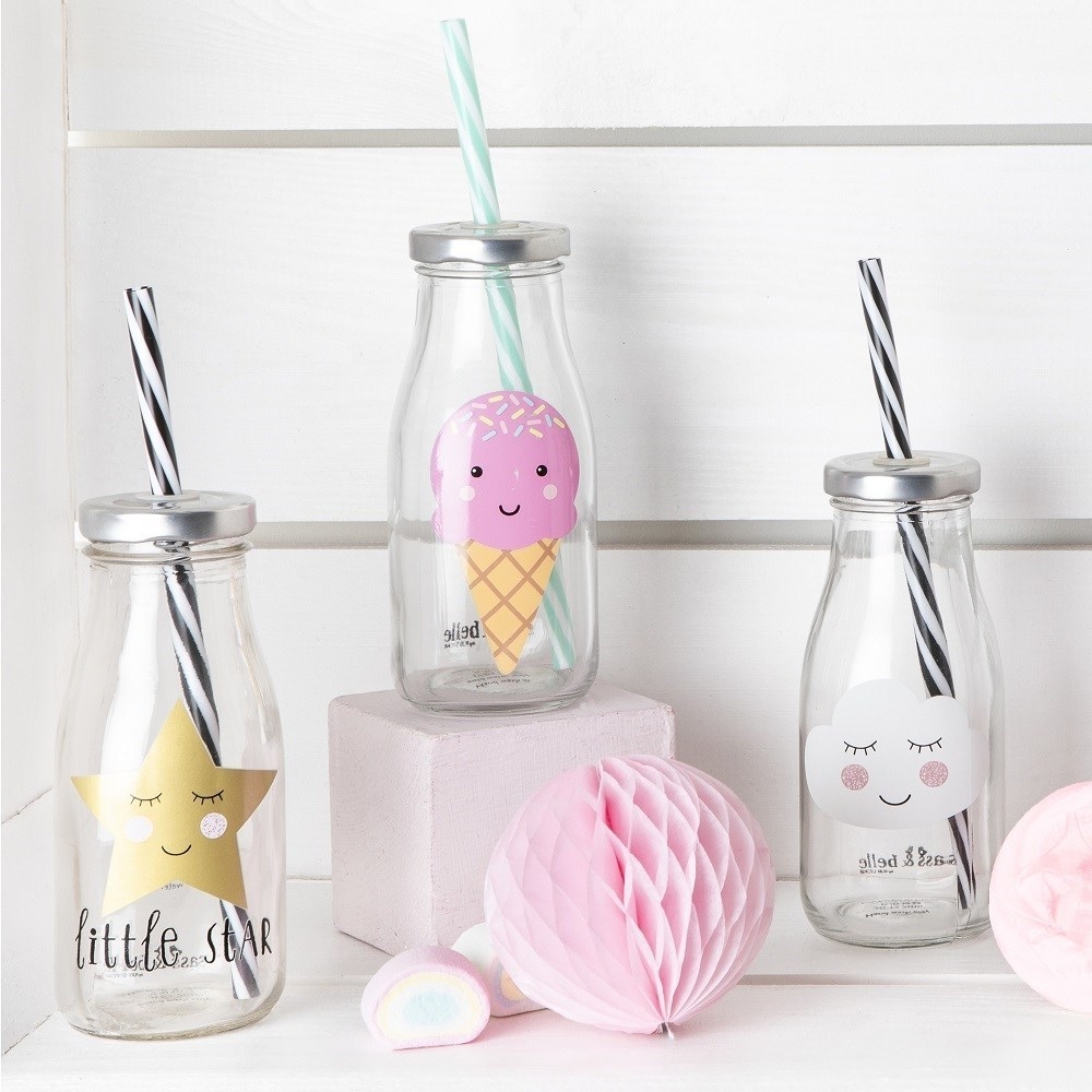Sweet Dreams Mini Milk Bottle with Straw