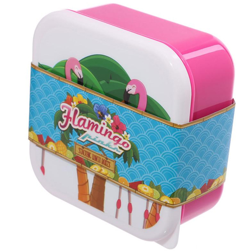 Flamingo Lunch Boxes Set of Three Stackable
