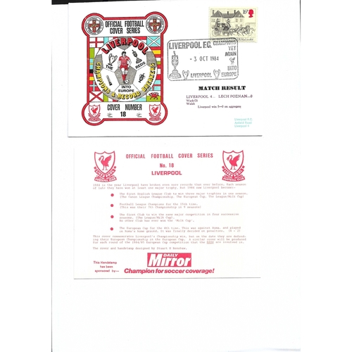 Liverpool v Lech Poznan Football First Day Cover + Insert European Cup 1984