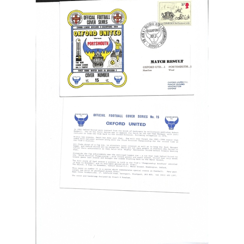 Oxford United v Portsmouth Football First Day Cover + Insert 1984