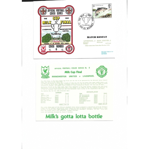 Liverpool v Manchester United Football First Day Cover + Insert Milk Cup Final 1983