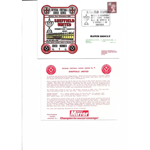 Sheffield United v Preston North End Football First Day Cover + Insert 1982