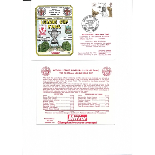 Liverpool v Tottenham Hotspur Football First Day Cover + Insert League Cup Final 1982