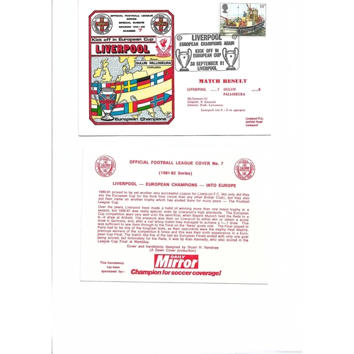 Liverpool v Oulun Palloseura Football First Day Cover + Insert European Cup 1981