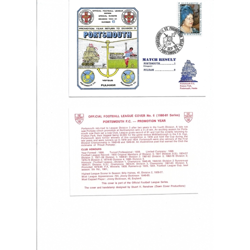 Portsmouth v Fulham Football First Day Cover + Insert 1980