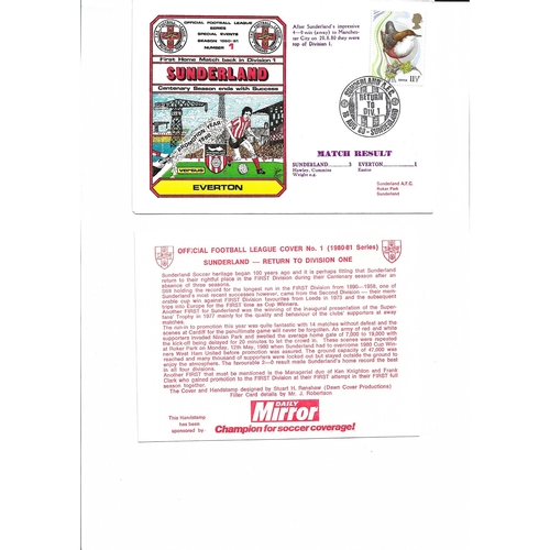 Sunderland v Everton Football First Day Cover + Insert 1980