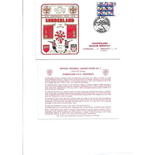 Sunderland v England XI Football First Day Cover + Insert 1979
