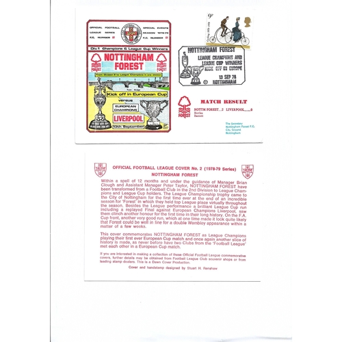 Nottingham Forest v Liverpool Football First Day Cover + Insert European Cup 1978