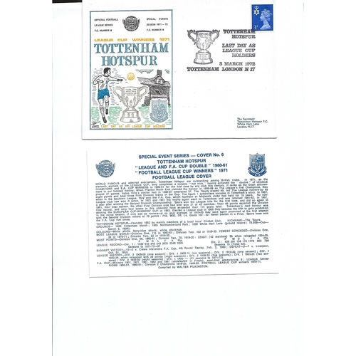 Tottenham Hotspur Football First Day Cover + Insert Last day as League Cup Holders 1972