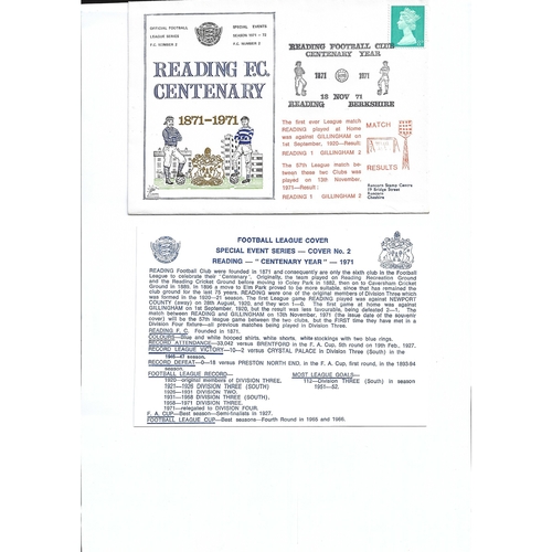 Reading Football First Day Cover + Insert Centenary year 1971