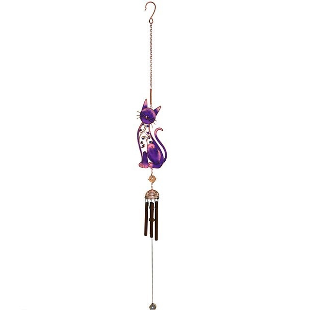 Purple Cat Wind Chime