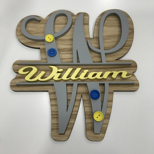 Boys monogram name sign