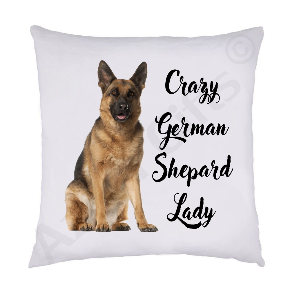 Crazy German Shepherd Lady Cushion