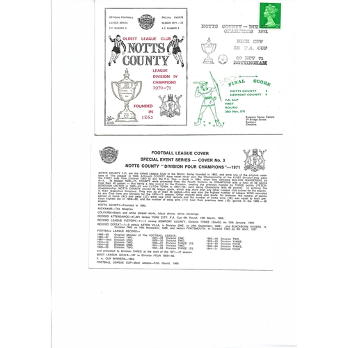 Notts County v Newport County Football First Day Cover + Insert FA Cup 1971