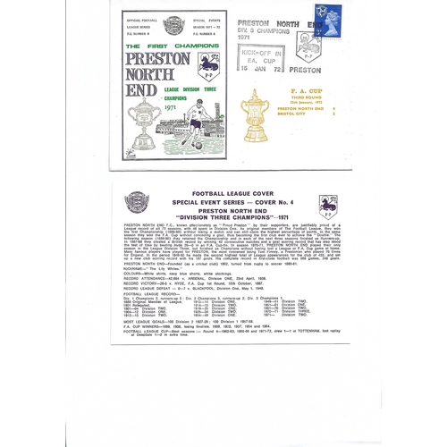 Preston North End v Bristol City Football First Day Cover + Insert FA Cup Third Round 1972
