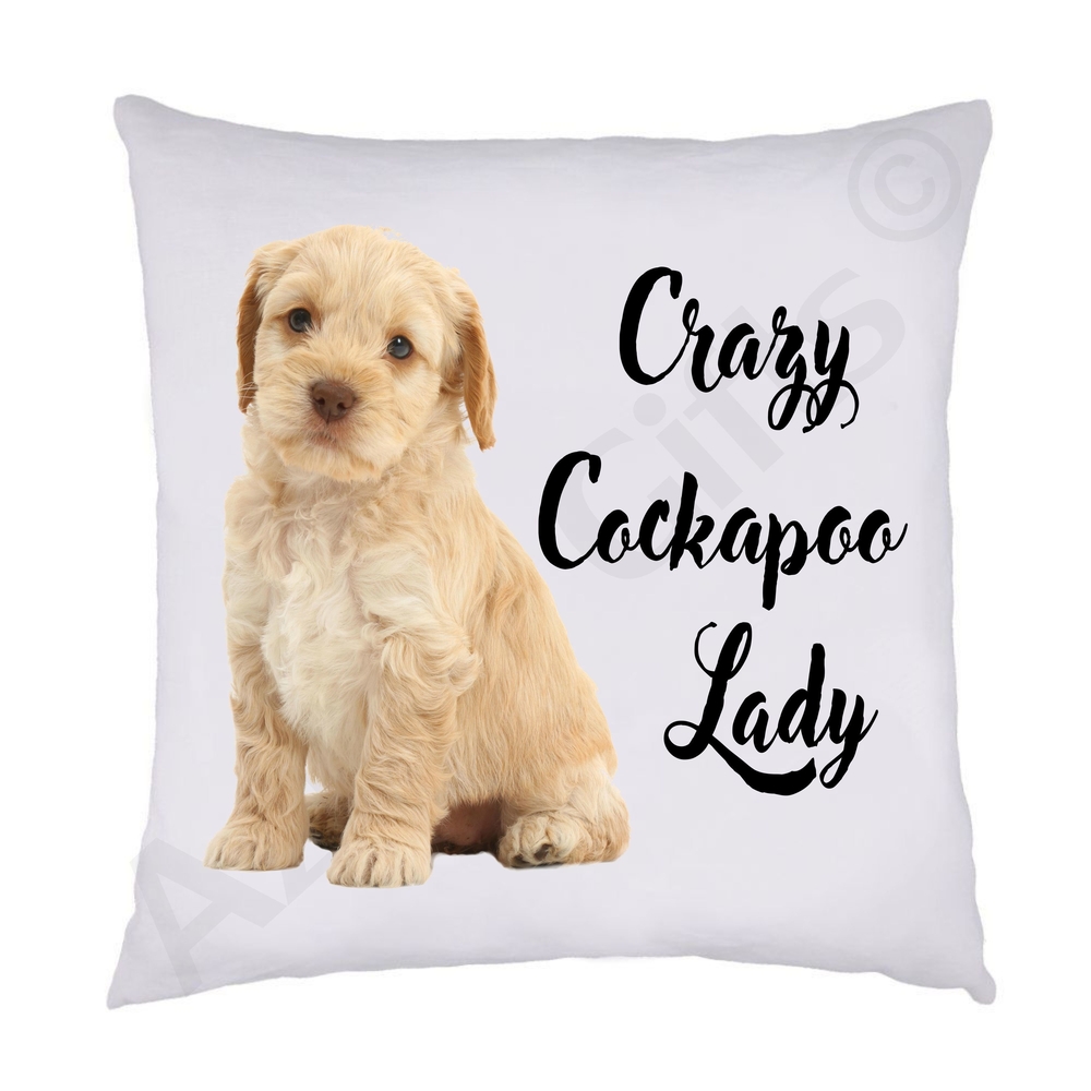 Crazy Cockapoo Lady Cushion