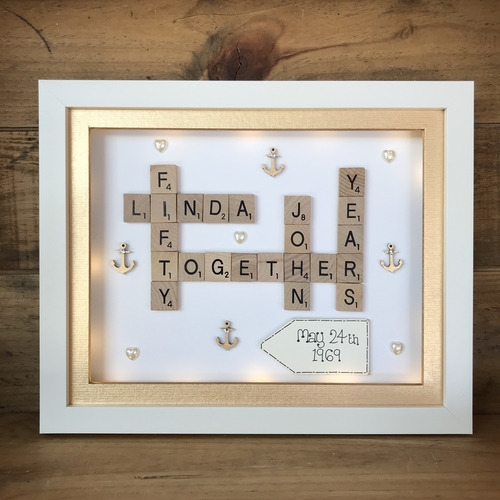 Any Theme Custom Scrabble Family Name Box Frame
