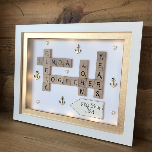 Any Theme Custom Scrabble Family Name Box Frame