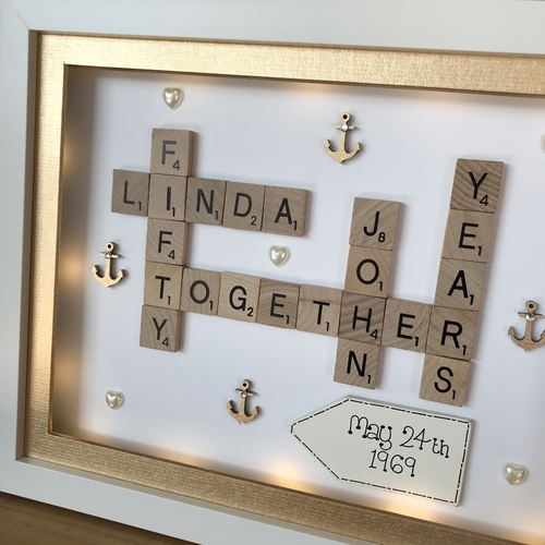 Any Theme Custom Scrabble Family Name Box Frame