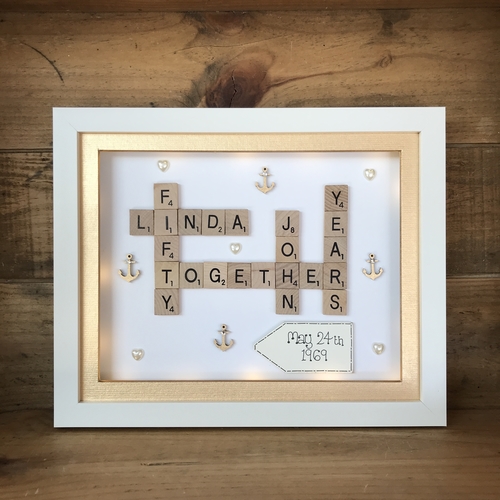 Any Theme Custom Scrabble Family Name Box Frame