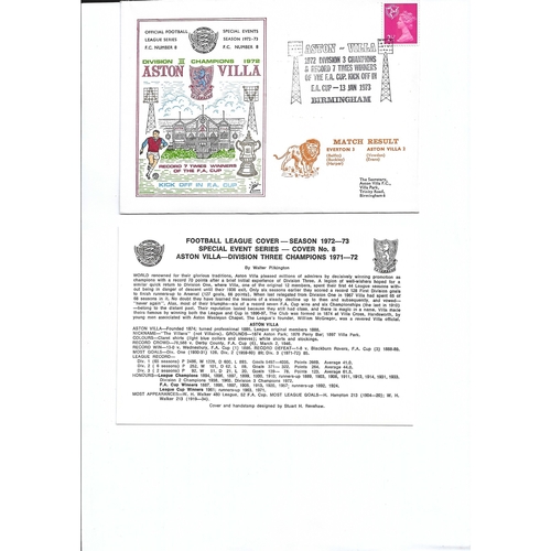 Everton v Aston Villa Football First Day Cover + Insert FA Cup 1973