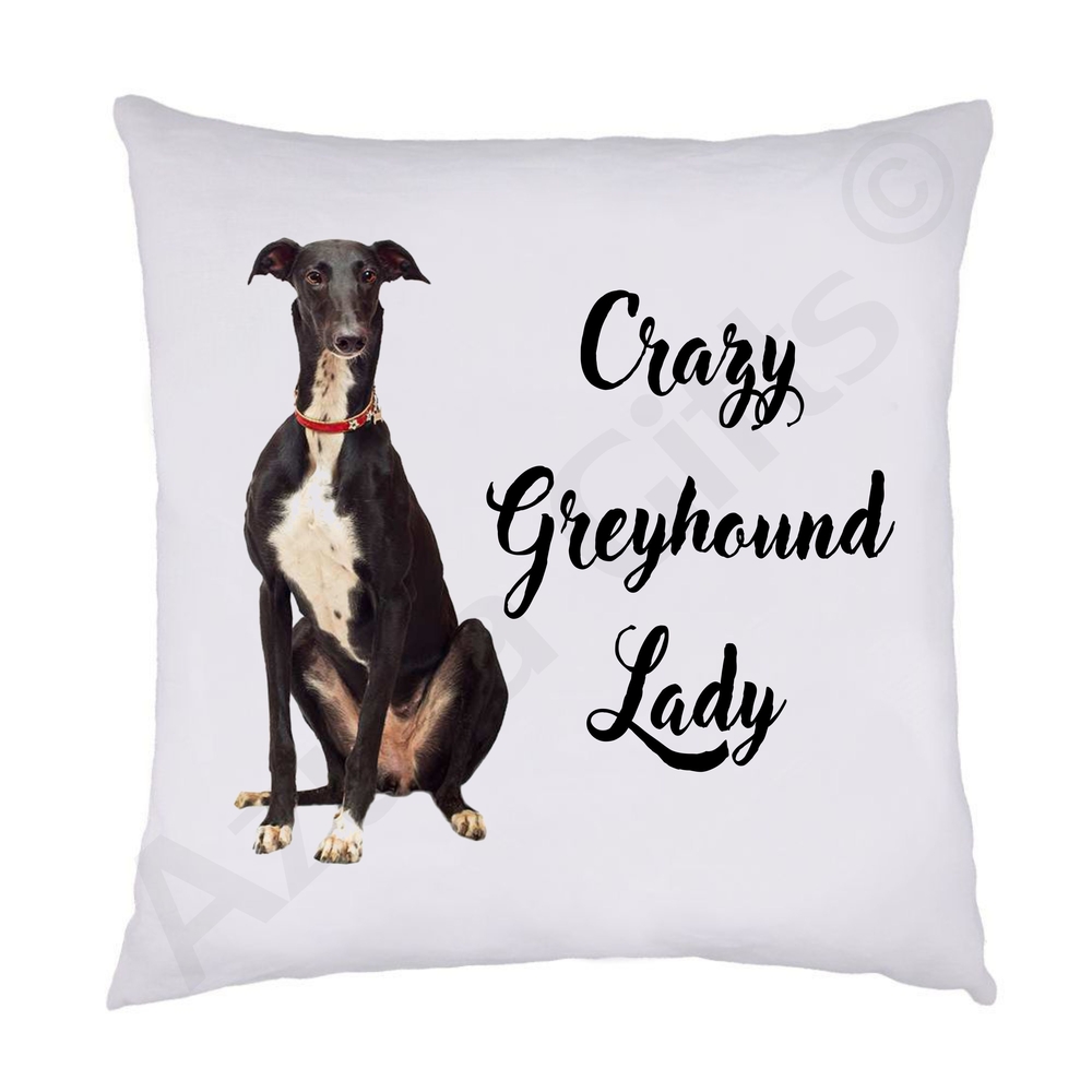 Crazy Greyhound Lady Cushion