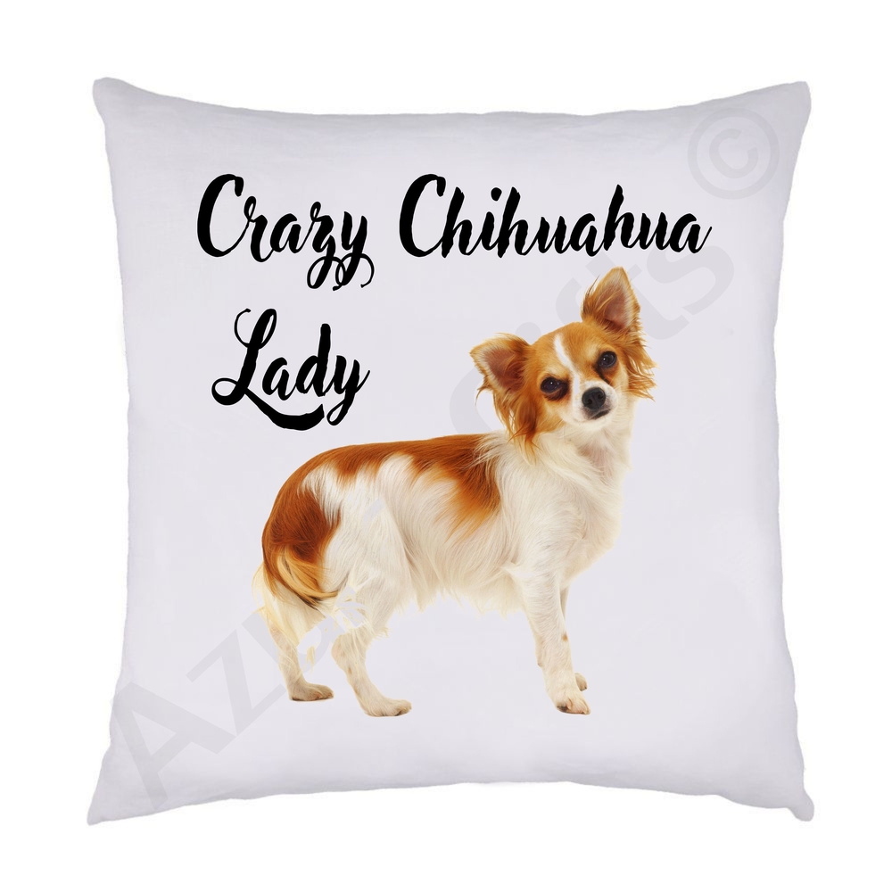 Crazy Chihuahua Lady Cushion