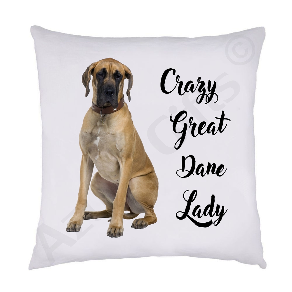 Crazy Great Dane Lady Cushion