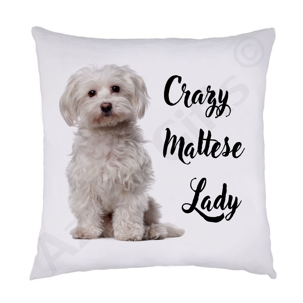 Crazy Maltese Lady Cushion