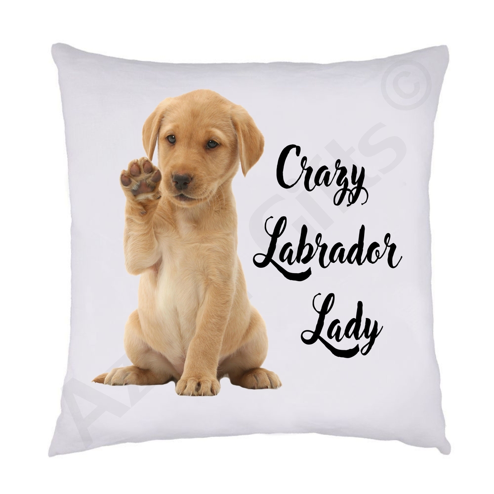 Crazy Labrador Lady Cushion (Puppy)