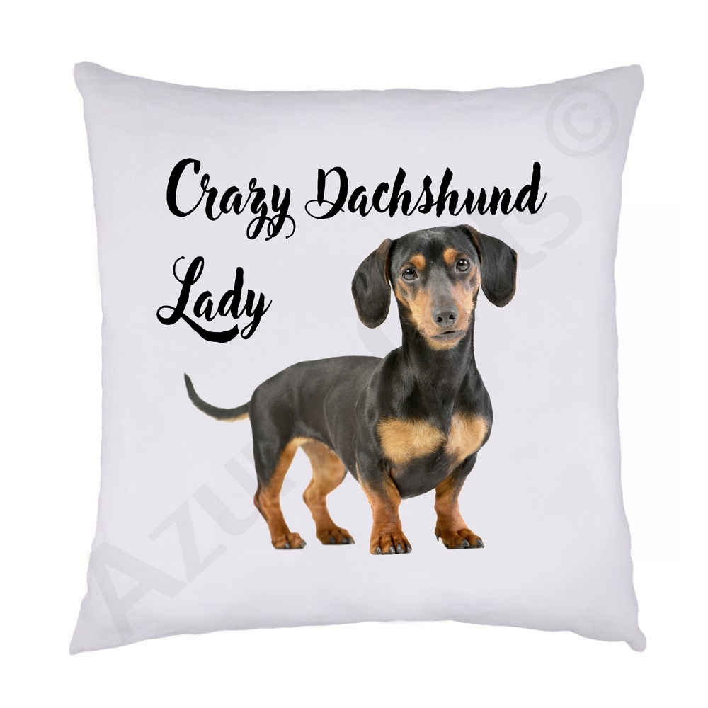 Crazy Dachshund Lady Cushion