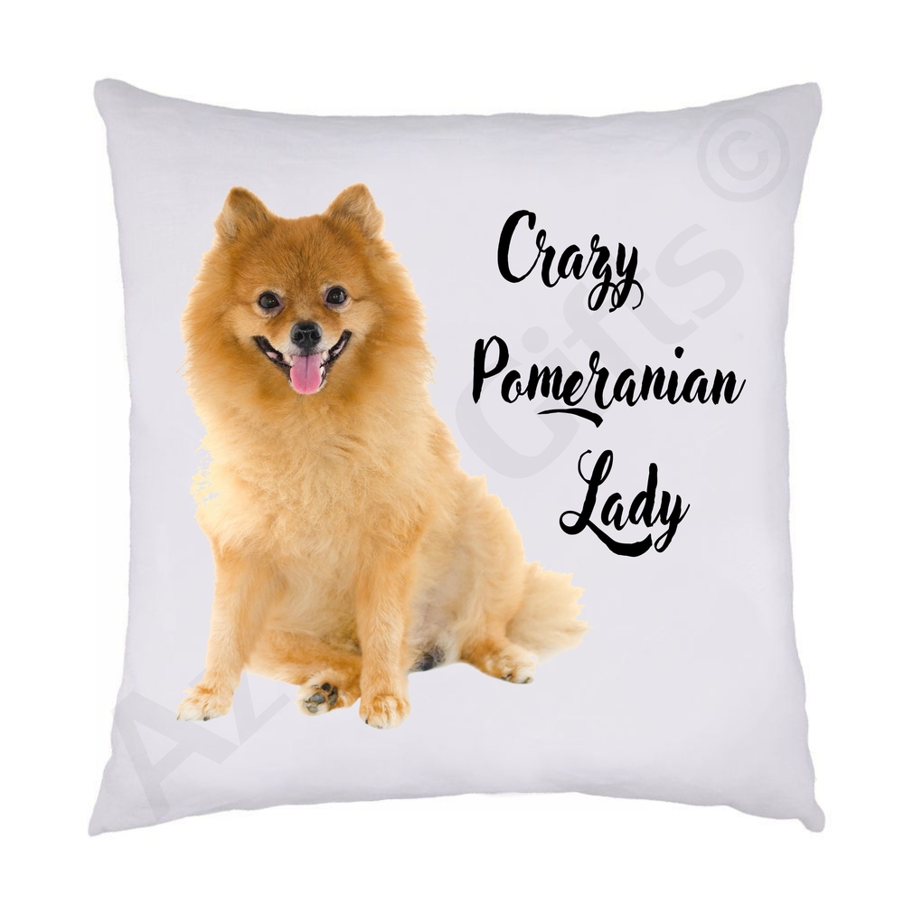 Crazy Pomeranian Lady Cushion