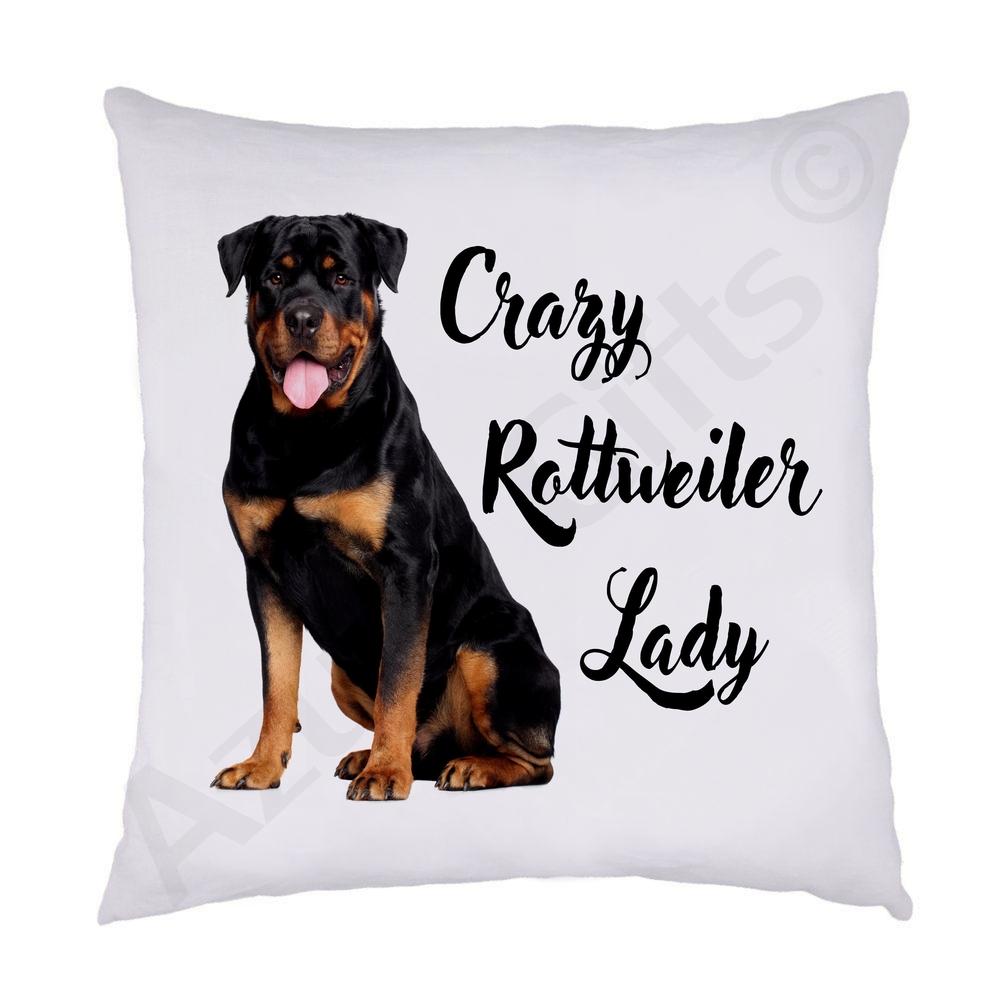 Crazy Rottweiler Lady Cushion