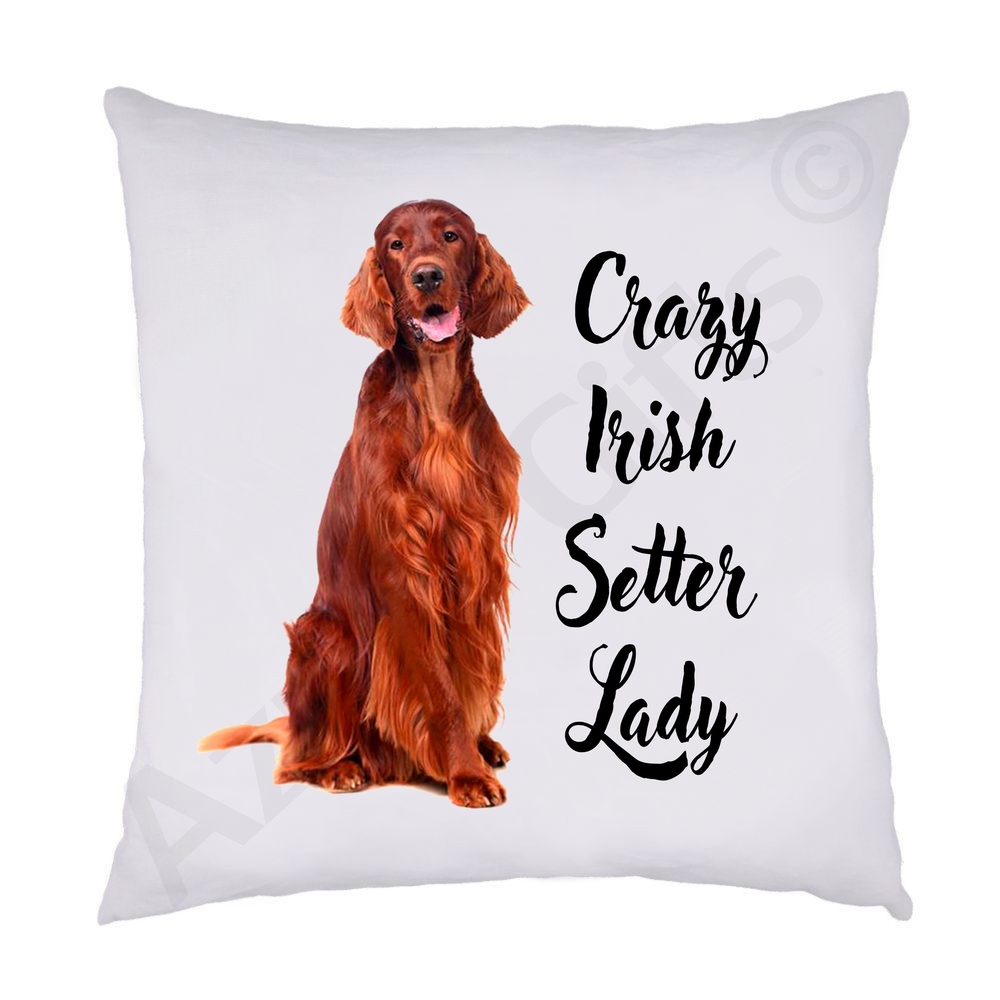 Crazy Irish Setter Lady Cushion