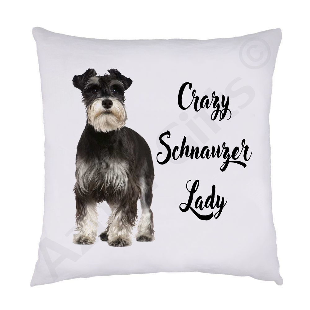 Crazy Schnauzer Lady Cushion