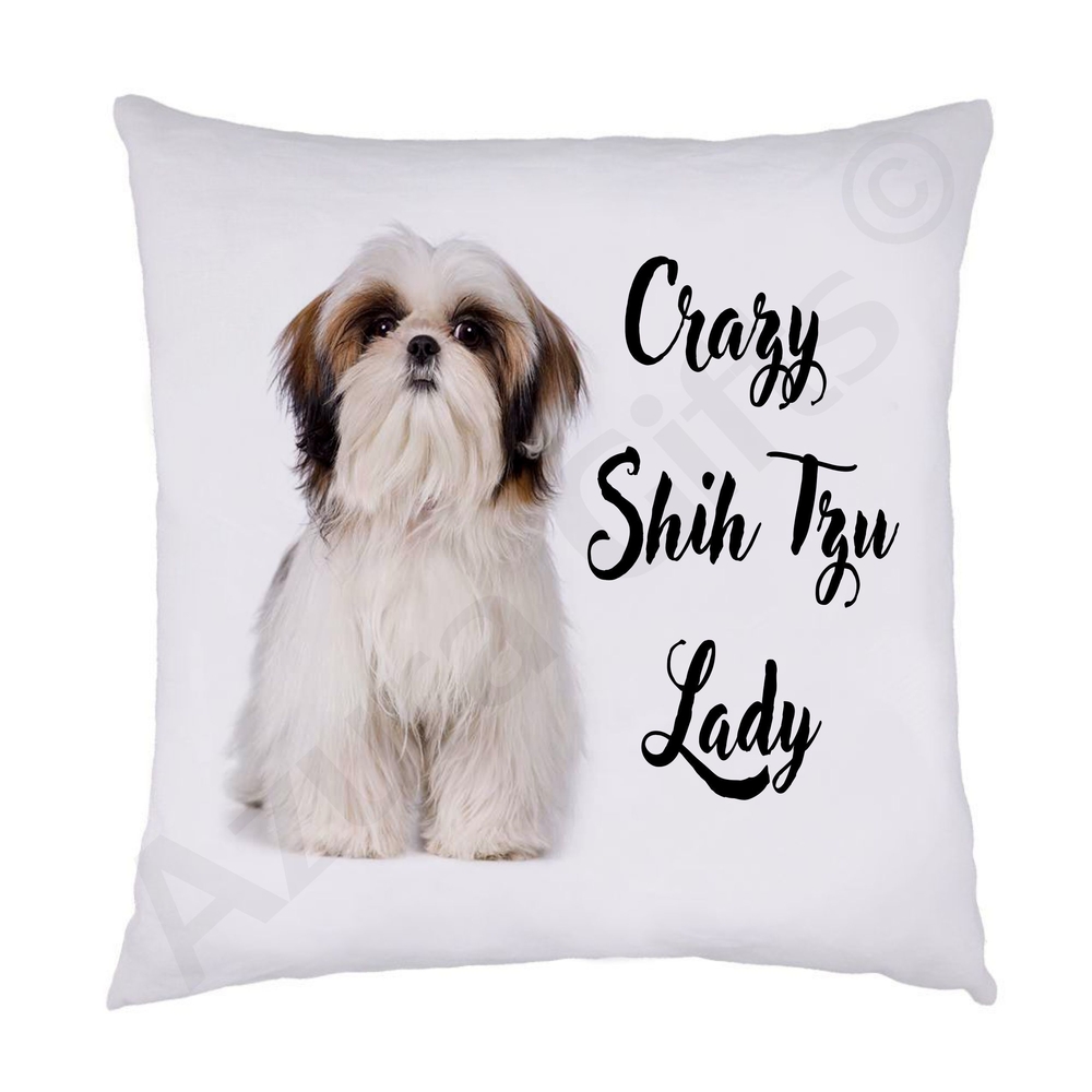 Crazy Shih Tzu Lady Cushion