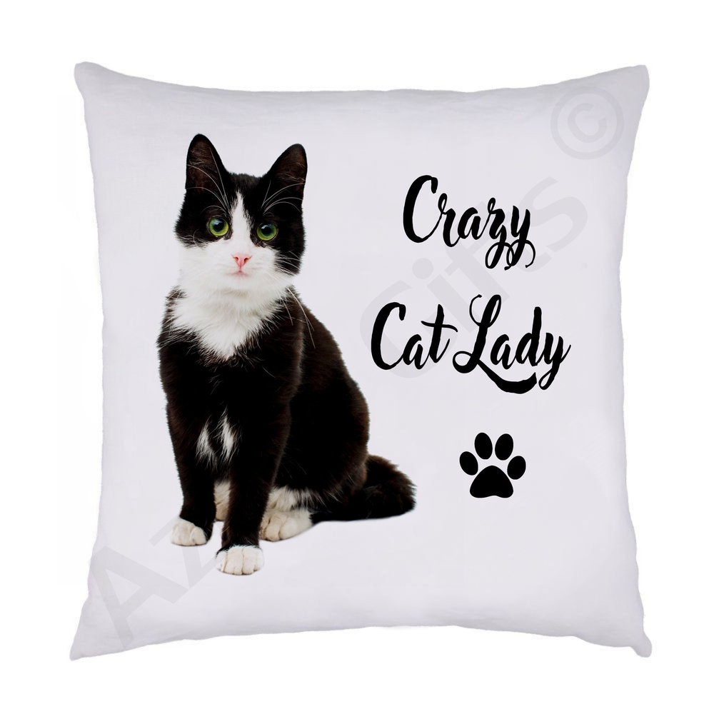 Crazy Cat Lady Cushion (Black & White)
