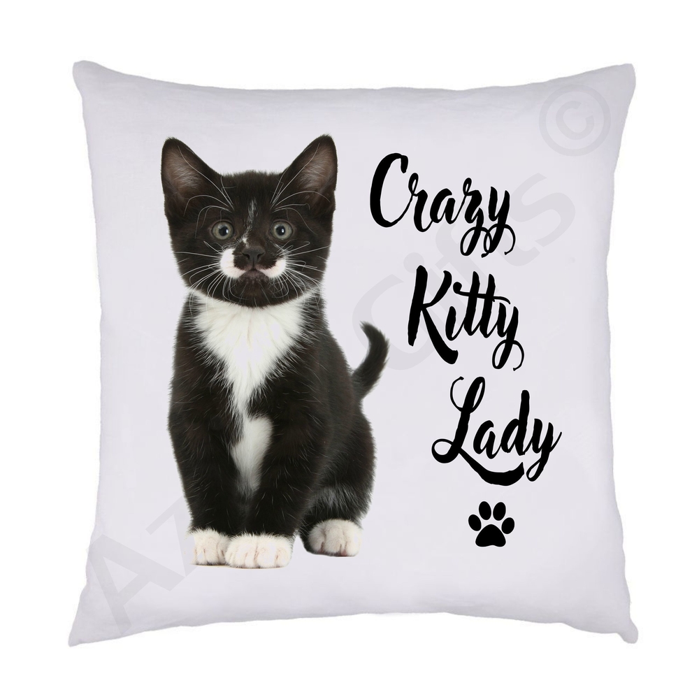 Crazy Kitty Lady Cushion (Moustache)