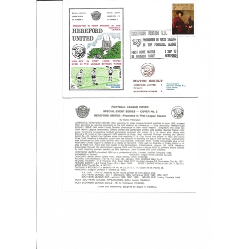 Hereford United v Blackburn Rovers Football First Day Cover + Insert 1973