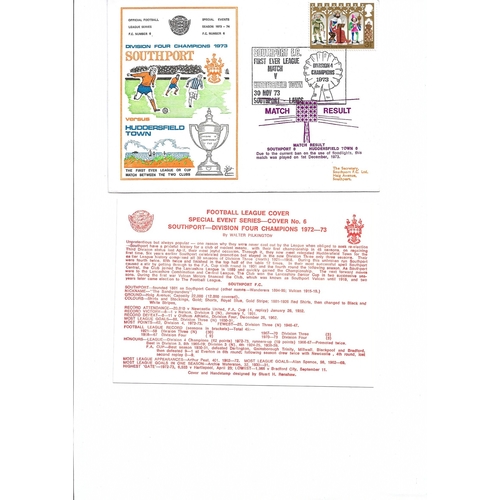Southport v Huddersfield Town Football First Day Cover + Insert 1973