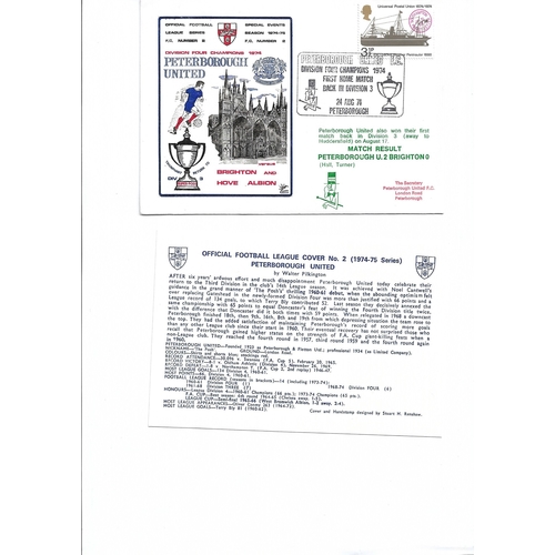 Peterborough United v Brighton & Hove Albion Football First Day Cover + Insert 1974