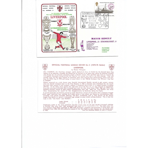 Liverpool v Stromsgodset Drammen Football First Day Cover + Insert European Cup Winners Cup 1974