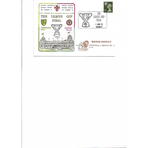 Aston Villa v Norwich City Football First Day Cover League Cup Final 1975