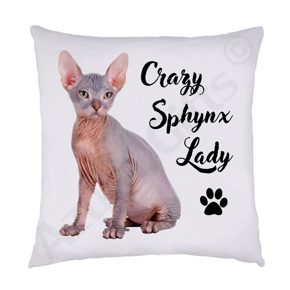 Crazy Sphynx Lady Cushion